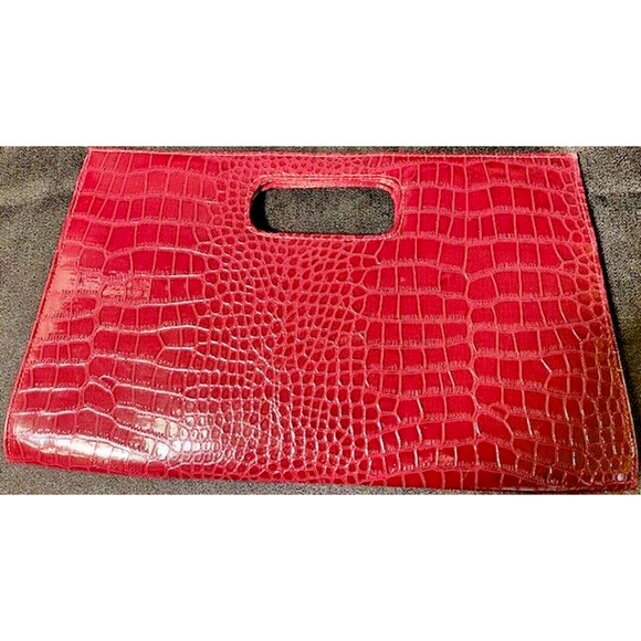 Woman's Clutch Purse Giannini Leather Bag Burgundy - Picture 2 of 5